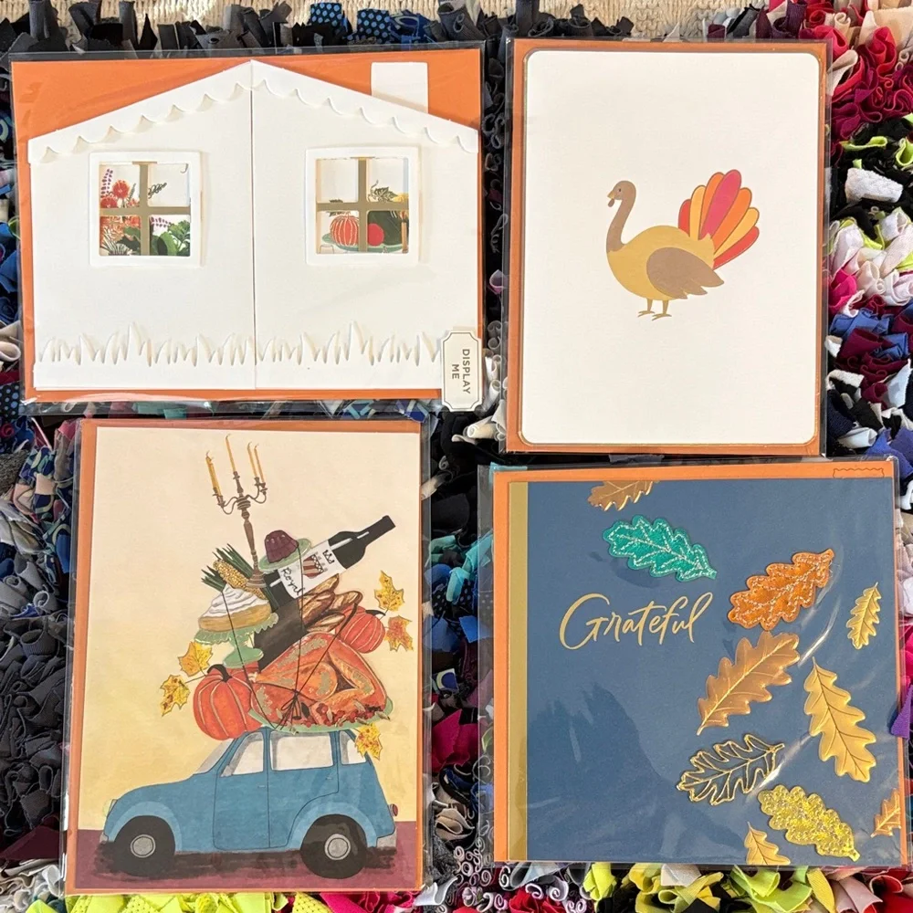 🆕4 Papyrus “Thanksgiving” Greeting Cards